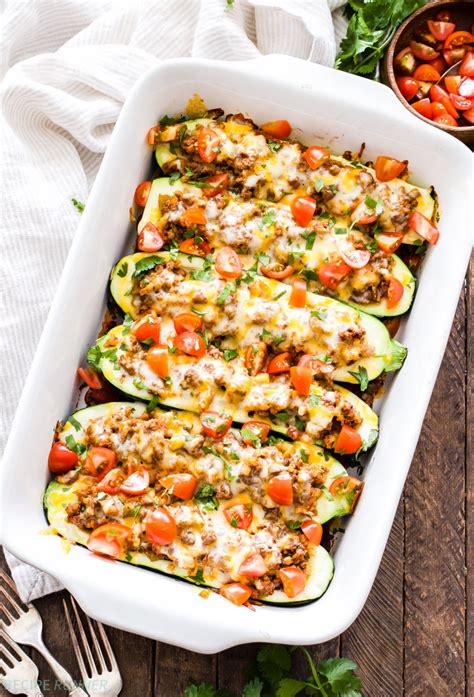 Kosher salt, fresh basil, seasoned bread crumbs, garlic, mushrooms and 6 more. Cheesy Taco Stuffed Zucchini Boats - Recipe Runner