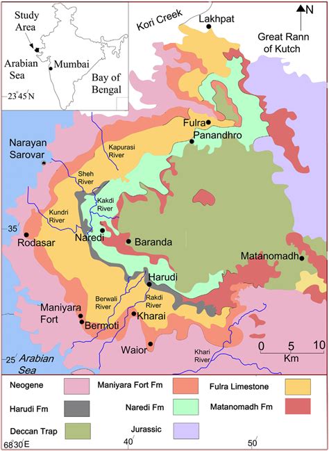 Geological Map Of The Western Part Of Kutch Modified After Biswas