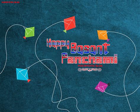 Happy Basant Panchami Kites In Background