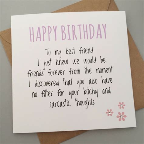We're so similar that it's no wonder we get along so stop worrying about the inevitable. FUNNY BEST FRIEND BIRTHDAY CARD/ BESTIE / HUMOUR/ FUN / SARCASM - B & Sarcastic | Best friend ...
