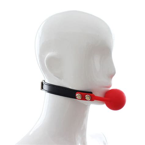 Pu Leather Band Solid Silicone Ball Mouth Gag Oral Fixation Mouth Stuffed Adult Games For
