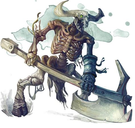 Minotaur Skeleton Skeleton Warrior Monster Art Fantasy