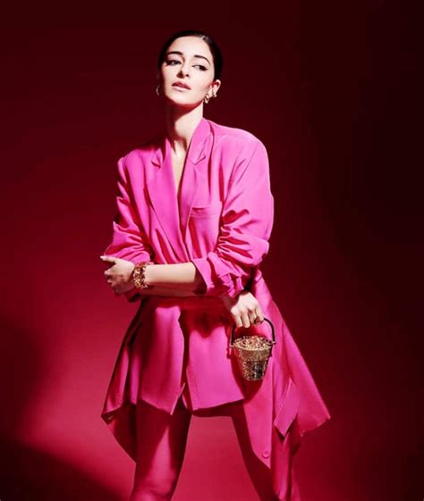 Ananya Panday In Hot Pink Blazer And Stockings Slays Barbiecore Era See Pics