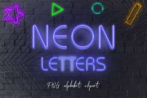 Blue Neon Letters Clipart