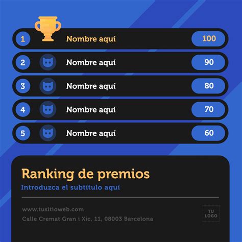 Plantilla De Ranking Editable Plantillas Gratuitas Plantas Tablas