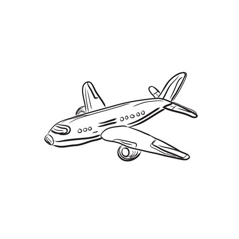Airplane Design Element Sketch Custom Designed Illustrations