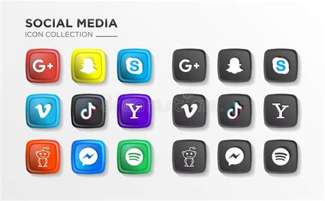 Collection Sociale Réaliste Des Médias Marque Logo Social Populaire De