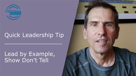 Lead by Example, show don't tell! - Optimus Performance