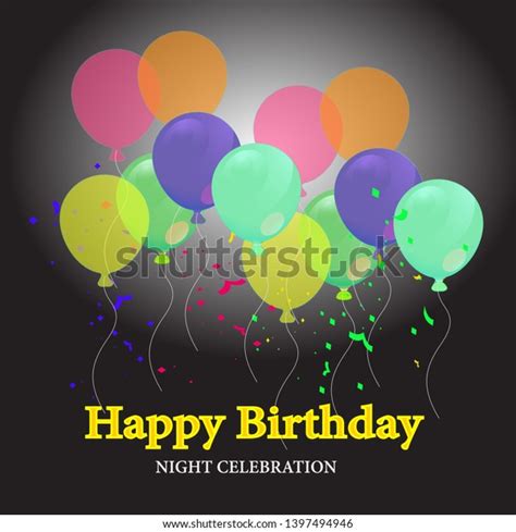 Background Happy Birthday Night Celebration Stock Vector Royalty Free