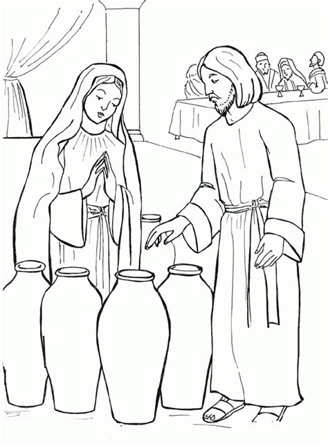 Jesus Turns Water Into Wine Coloring Pages Coloring Home