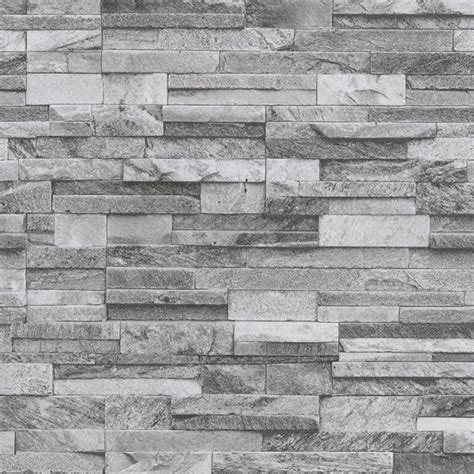 Pands International Slate Brick Pattern Faux Stone Effect Textured