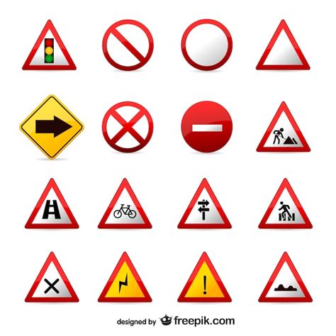 Traffic Signs Set Vector Free Download