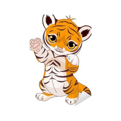 Cute playful tiger cub Sticker • Pixers® • We live to change