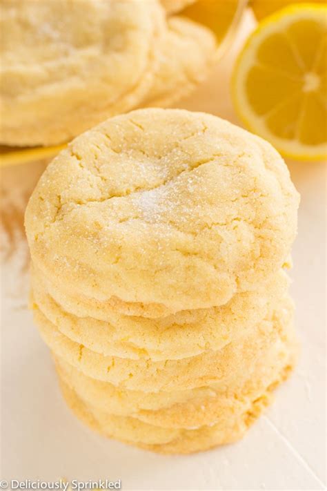 Drop dough by rounded teaspoonfuls, 2 inches apart, onto ungreased cookie sheets. Lemon Sugar Cookies | Deliciously Sprinkled