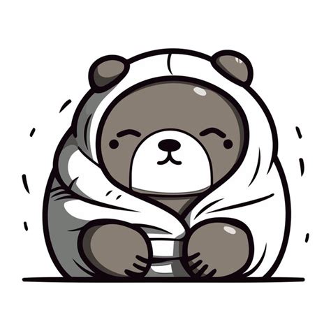 Ilustração Vetorial De Desenho Animado De Urso Panda Querido Personagem