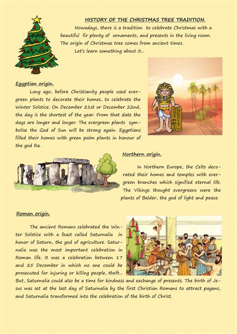History Of Christmas Tree Worksheet Christmas History Christmas