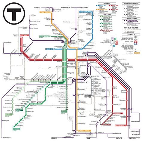 Boston Subway Map For Download Metro In Boston High Resolution