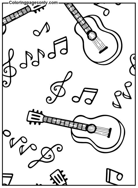 Guitar Coloring Pages For Adults Printable Coloring Page Instant My XXX Hot Girl