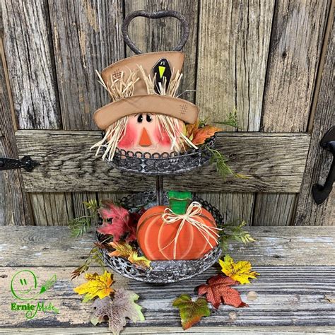 Fall Tier Tray Decor Set Of Two Fall Shelf Sitters Table Top Etsy