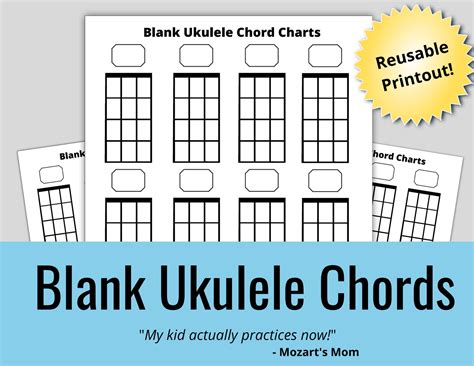Blank Ukulele Chord Charts For Ukulele Beginners Instant Download