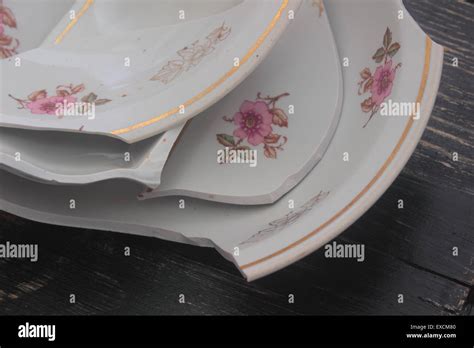Close Up Of The Broken Plate Stock Photo Alamy