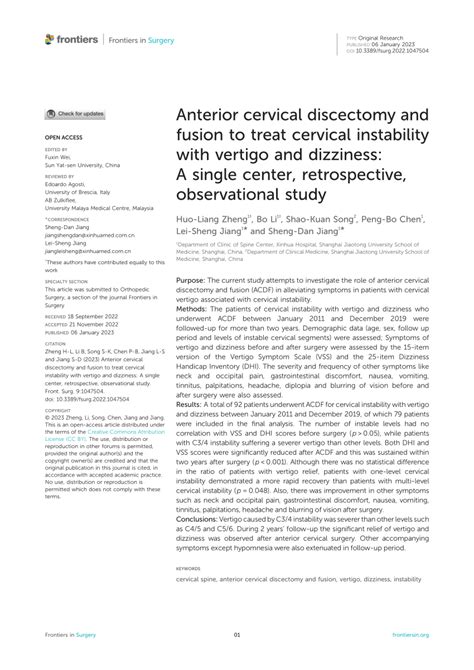 Pdf Anterior Cervical Discectomy And Fusion To Treat Cervical