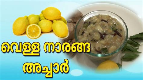 വെള്ള നാരങ്ങ അച്ചാര്‍ Vella Naranga Achar Kerala Style White Lemon