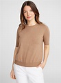 Fine knit short-sleeve sweater | Contemporaine | Shop Women's Sweaters ...