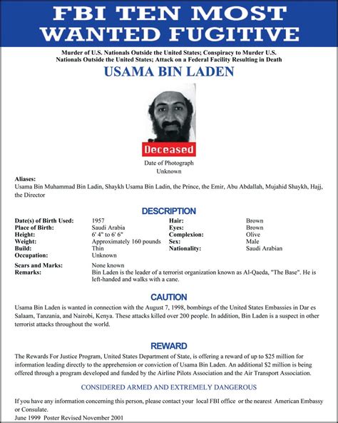 Osama Bin Laden Fbi