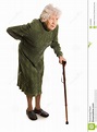 Grandmother Holding a Cane on White Background Stock Image - Image of ...
