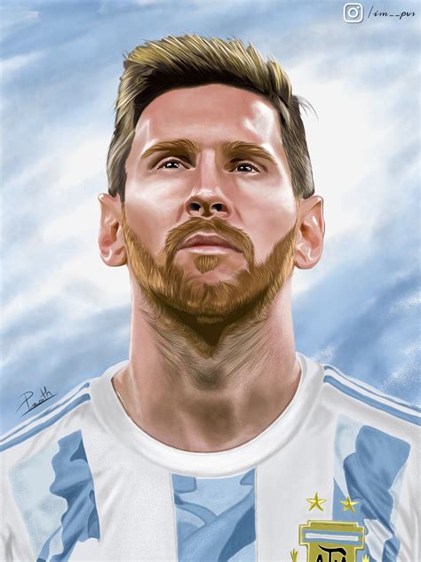 Leo Messi Digital Painting On Artstation At