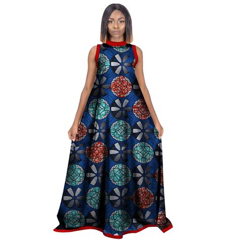 Women Summer Dress Sleeveless African Dresses For Women O Neck Long