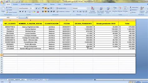 Excel Cursos Y Plantillas Contables Como Crear Una Base De Datos En