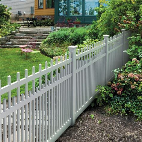 See more ideas about fence decor, picket fence decor, picket fence. Vinyl Fencing | Decorative Fence | Chestnut Scallop Staggered | ActiveYards