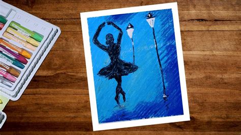 How To Draw Dancing Girl Drawing With Oil Pastel Step By