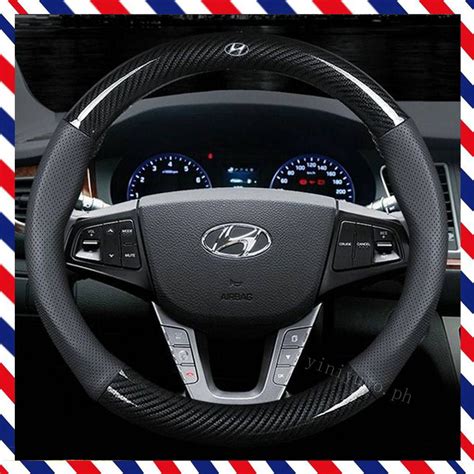 Hyundai Carbon Fiber Steering Wheel Cover Fit Hyundai Kona Eon Accent