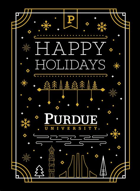 Holiday Card - Purdue University | Holiday cards, Happy holiday cards, Holiday design card
