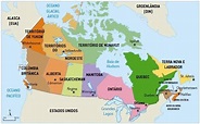 Mapa do Canadá com capitais e estados - Escola Educação