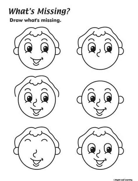 Face Worksheet For Kindergarten