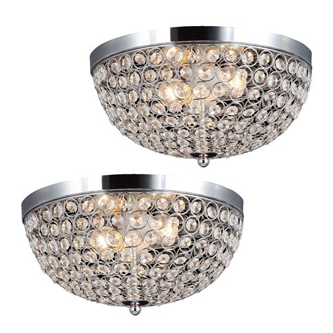 Elegant Designs Light Elipse Crystal Flush Mount Ceiling Light Pack
