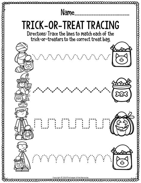 Fine Motor Halloween Preschool Worksheets Trick Or Treat