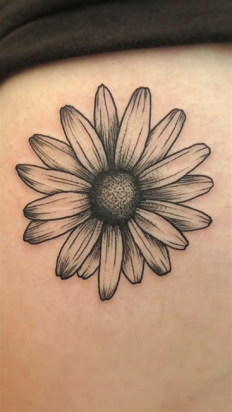 Black Ink Daisy Outline Tattoo Best Tattoo Ideas