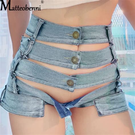 Shorts De Cintura Alta Sexy Feminino Mini Short Jeans Booty Cut Bikini Hot Vestidos Club Party