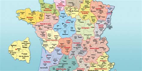 Première carte des départements français selon le niveau de propagation du virus, dévoilée jeudi 30 avril. Carte de France Régions et Départements français - Arts et ...
