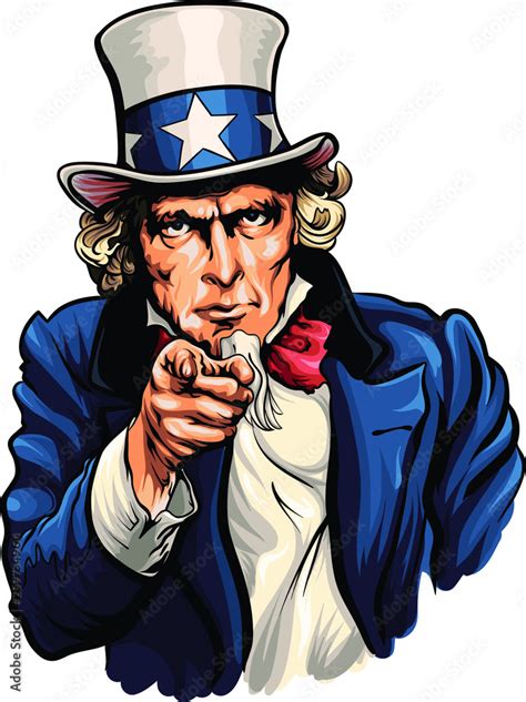 Uncle Sam Vector Illustration With Pointing Hand Stock Vector Adobe Stock