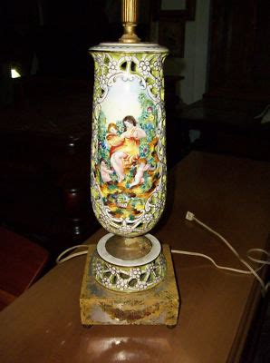 Older Capodimonte Italy Table Lamp Partial Naked Lady Antique Price Guide Details Page