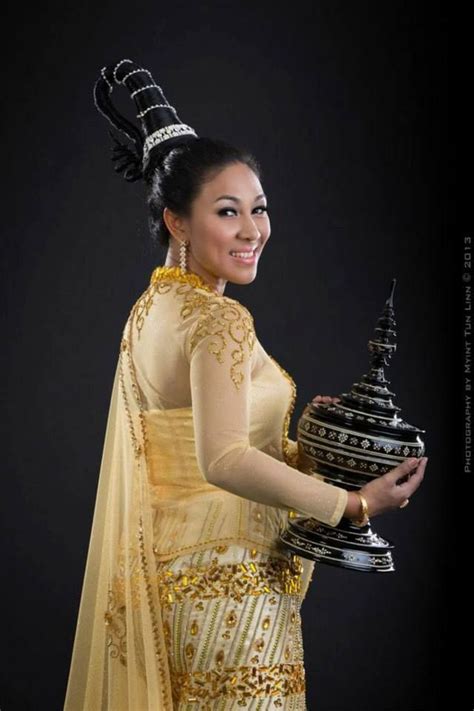 Burmese Traditional Hairstyle Worn At Weddings By The Bride