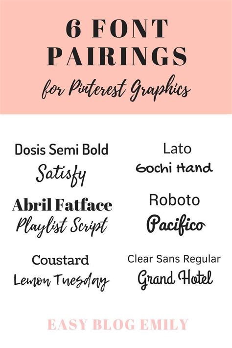 Font Pairings For Pinterest Graphics Click To See Canva Font