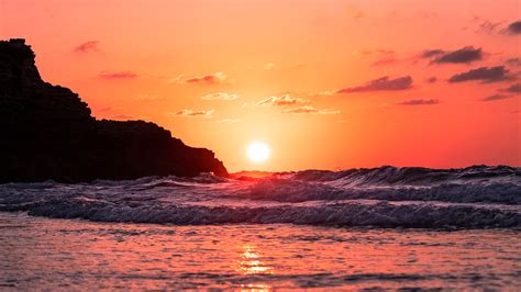 3840x2160 Waves Ocean Sunset 4k 4k Hd 4k Wallpapers Images
