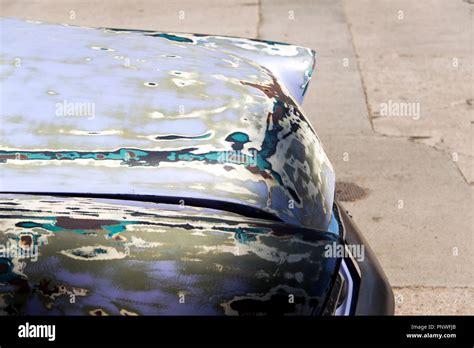 A view of a classic vintage car in the street in Los Angeles Stock